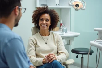 Femme d'âge moyen dans une clinique dentaire moderne